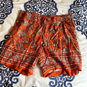Orange print shorts
